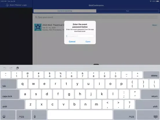 Screenshot di BAA Theatrical Conference iPad 