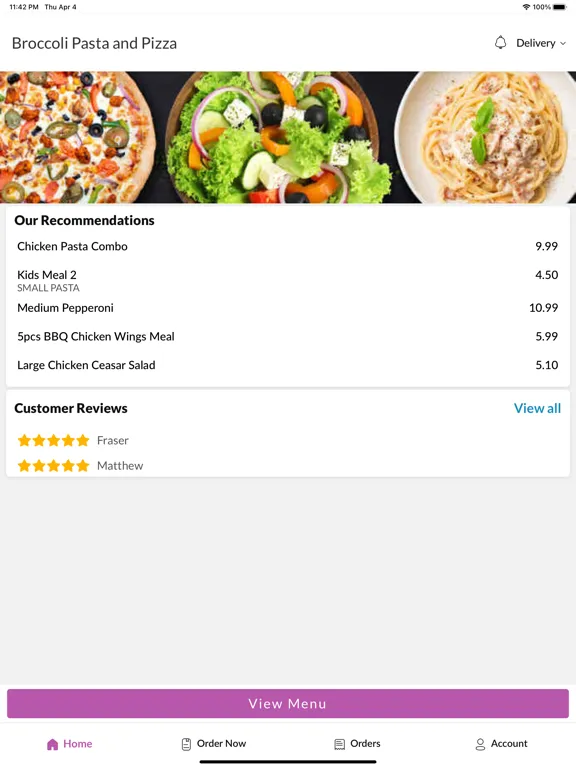 Broccoli Pasta and Pizza iPad  Screenshots