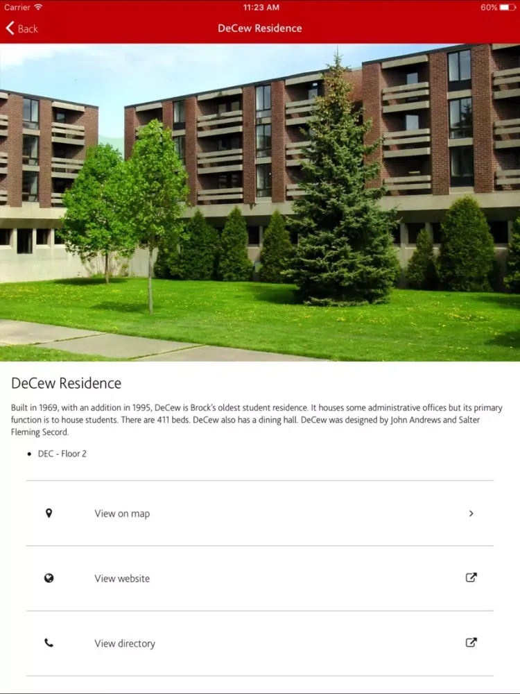 Capturas de pantalla de Brock University iPad 