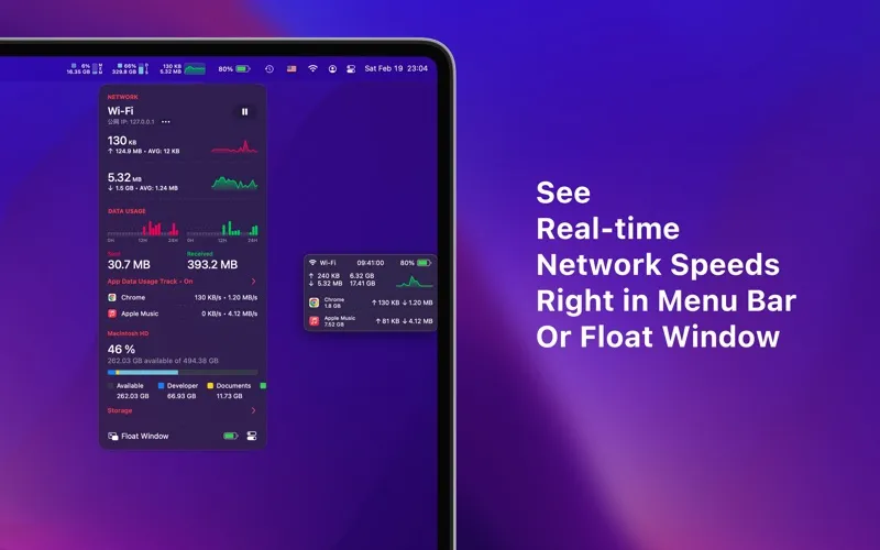 Captures d'écran de Network & Battery
