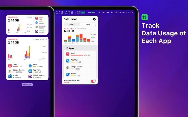 Captures d'écran de Network & Battery