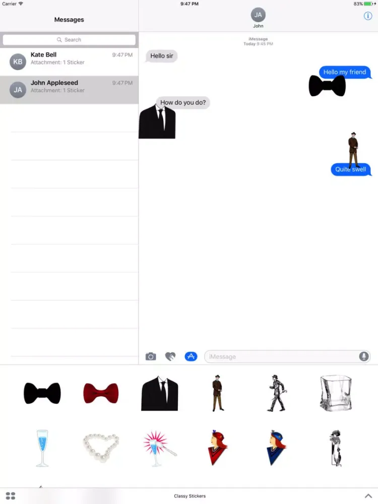 Скриншоты Classy Stickers iPad 