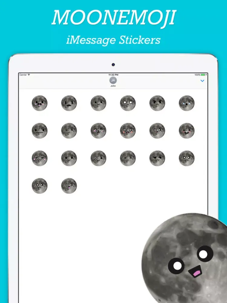 MOONEMOJI - Full Moon Emojis iPad  Screenshots