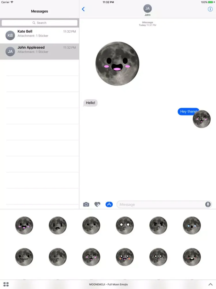 MOONEMOJI - Full Moon Emojis iPad  Screenshots