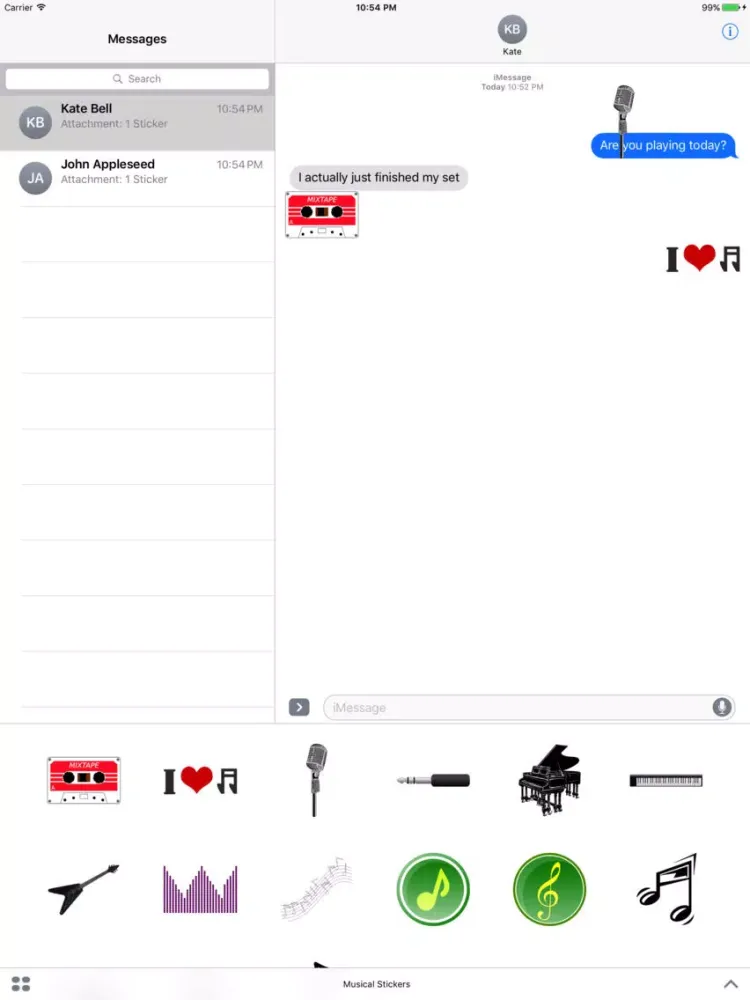 Musical Stickers iPad  スクリーンショット
