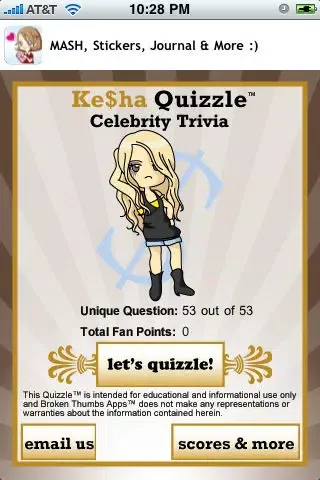 Скриншоты Ke$ha Quizzle™
