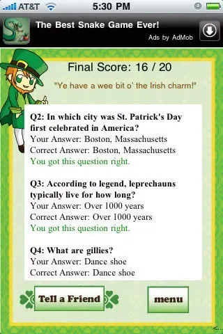 Capturas de pantalla de A St. Patrick's Day Quizzle™