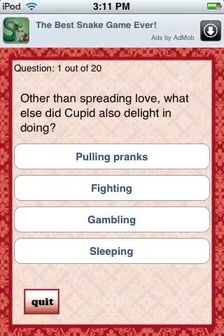 A Valentine's Day Quizzle™ - Free Valentines, Love and Romance Trivia Quiz स्क्रीनशॉट