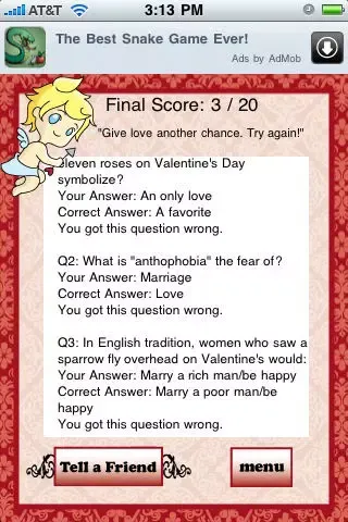 A Valentine's Day Quizzle™ - Free Valentines, Love and Romance Trivia Quiz स्क्रीनशॉट