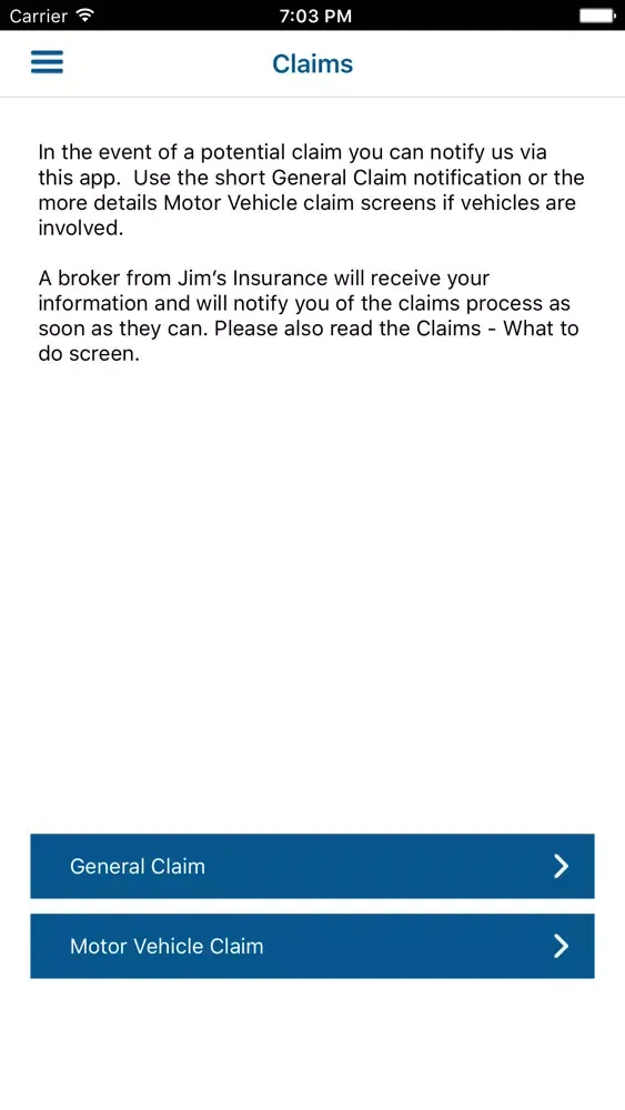 Ảnh chụp màn hình của Jim's Insurance