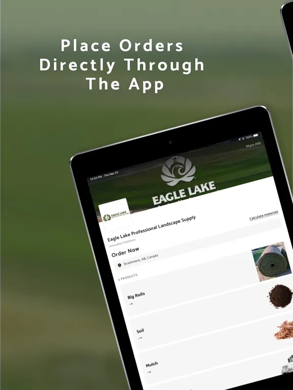 Tangkapan layar Eagle Lake Landscape Supply iPad 