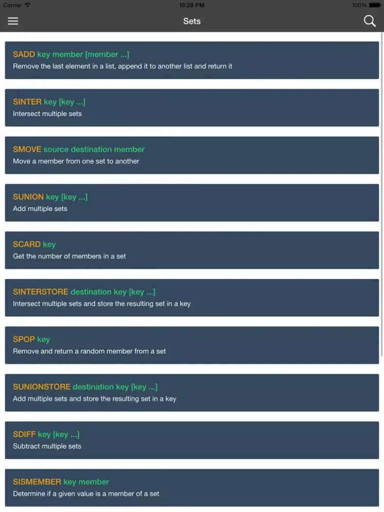 Capturas de pantalla de Pocket Reference For Redis iPad