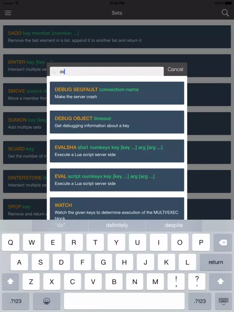 Capturas de pantalla de Pocket Reference For Redis iPad