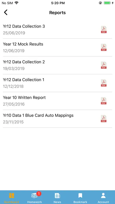 Zrzuty ekranu Bromcom Student App