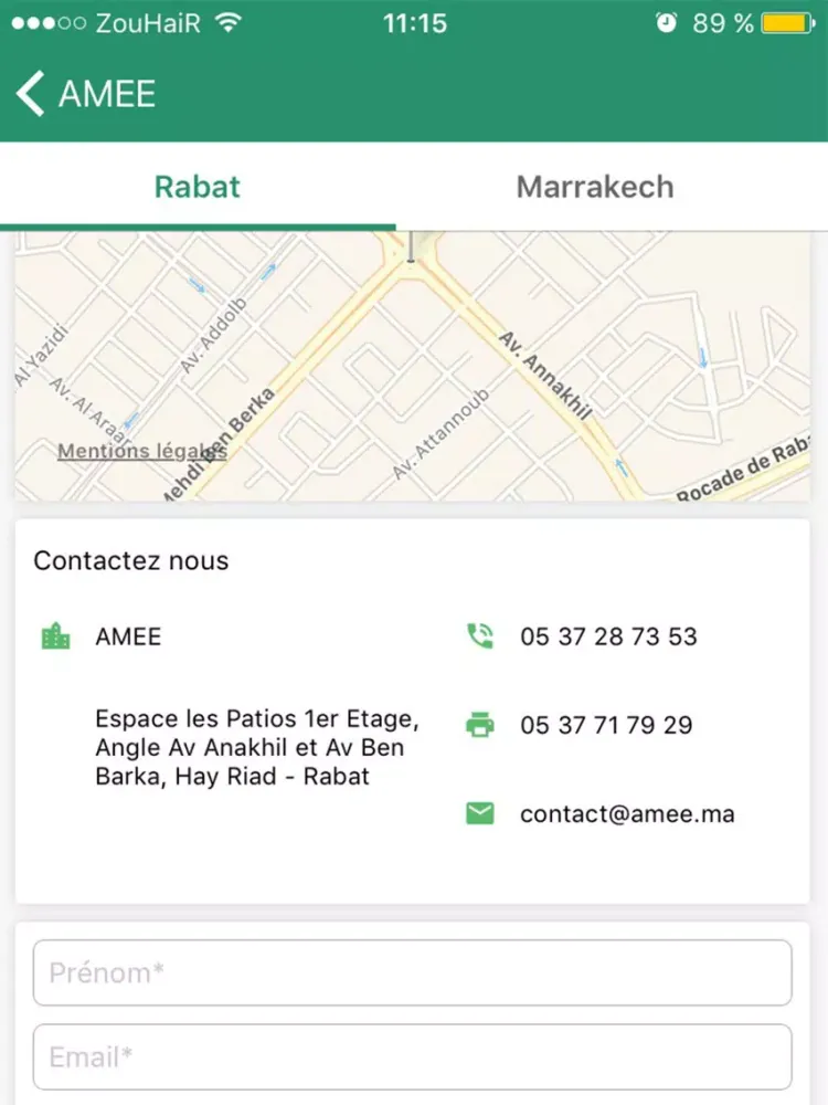 Zrzuty ekranu AMEE Maroc iPad 