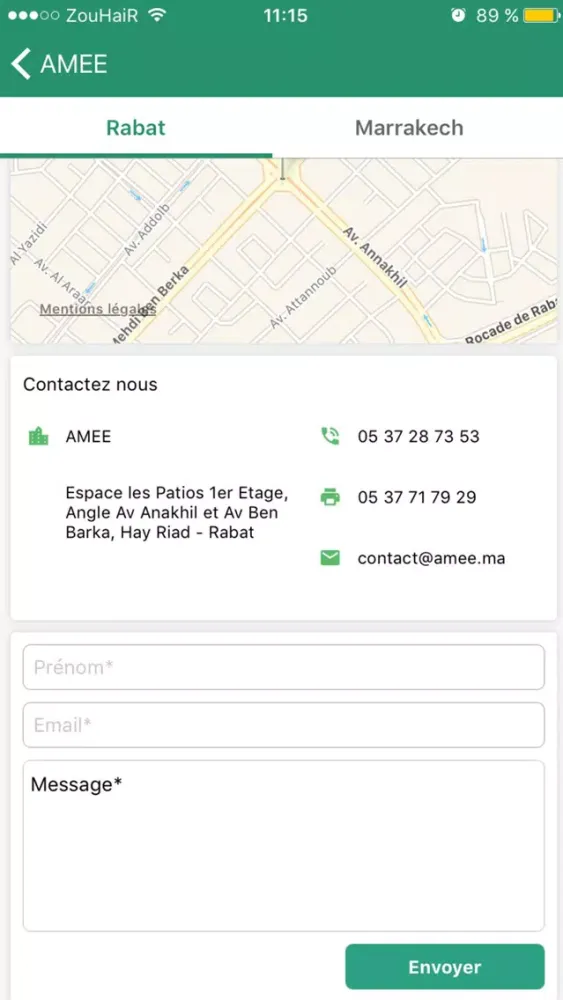 Zrzuty ekranu AMEE Maroc