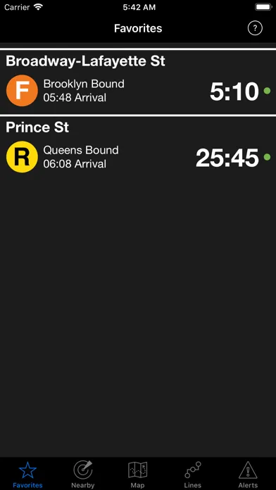 Tangkapan skrin NextStop - NYC Subway