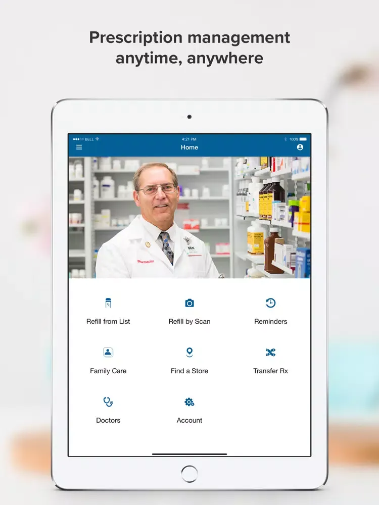 Ảnh chụp màn hình của BGC Pharmacy iPad 