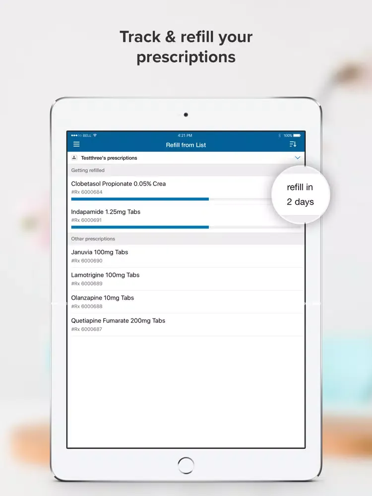 Ảnh chụp màn hình của BGC Pharmacy iPad 