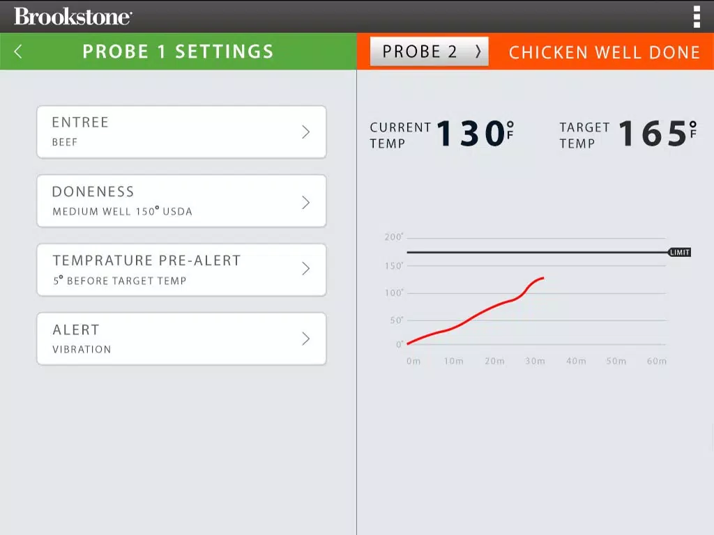 Grill Alert® Bluetooth® Connected Thermometer iPad  Screenshots