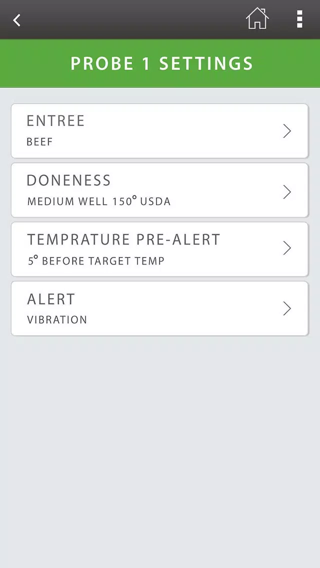 Grill Alert® Bluetooth® Connected Thermometer Screenshots