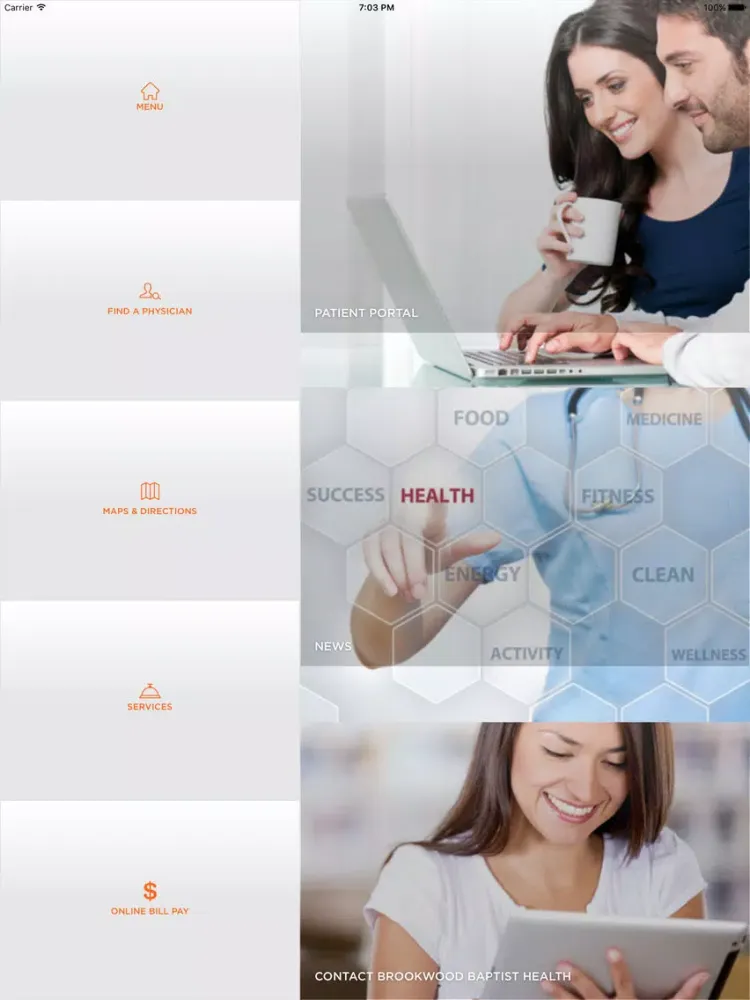 Ảnh chụp màn hình của Brookwood Baptist Health iPad 