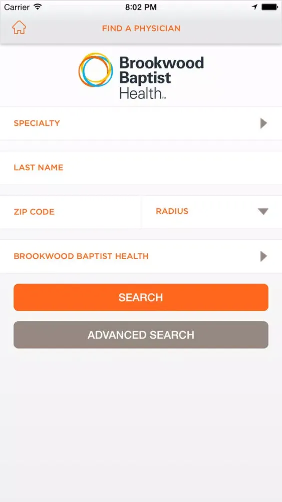 Ảnh chụp màn hình của Brookwood Baptist Health