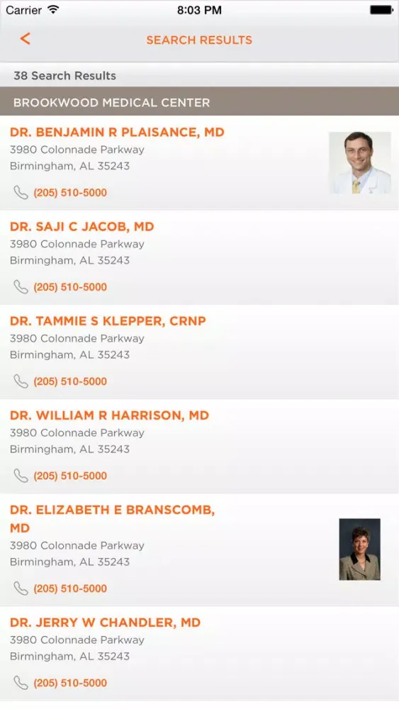 Ảnh chụp màn hình của Brookwood Baptist Health