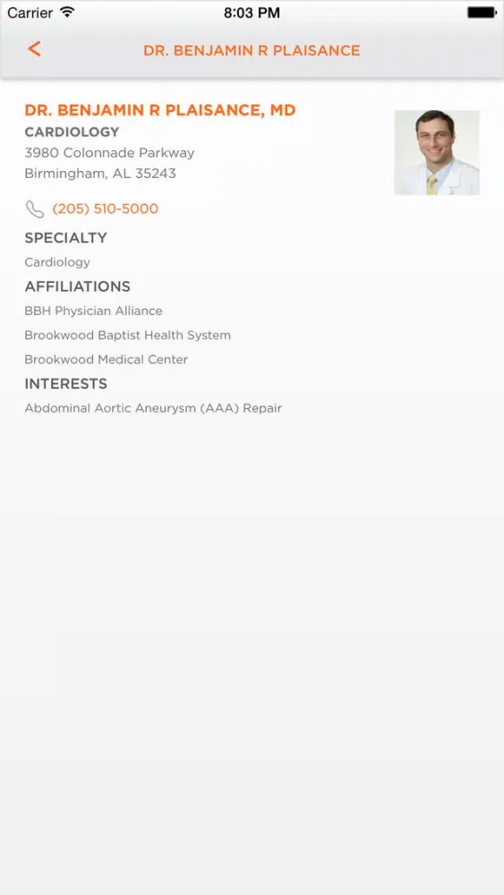 Ảnh chụp màn hình của Brookwood Baptist Health