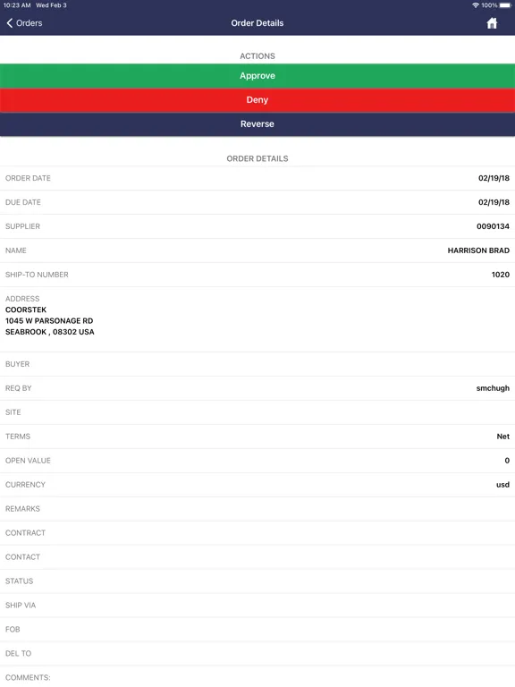 Capturas de tela do Purchasing Desk 7 iPad 