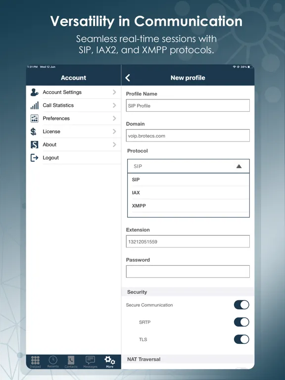 Capturas de pantalla de Skylar Enterprise iPad 