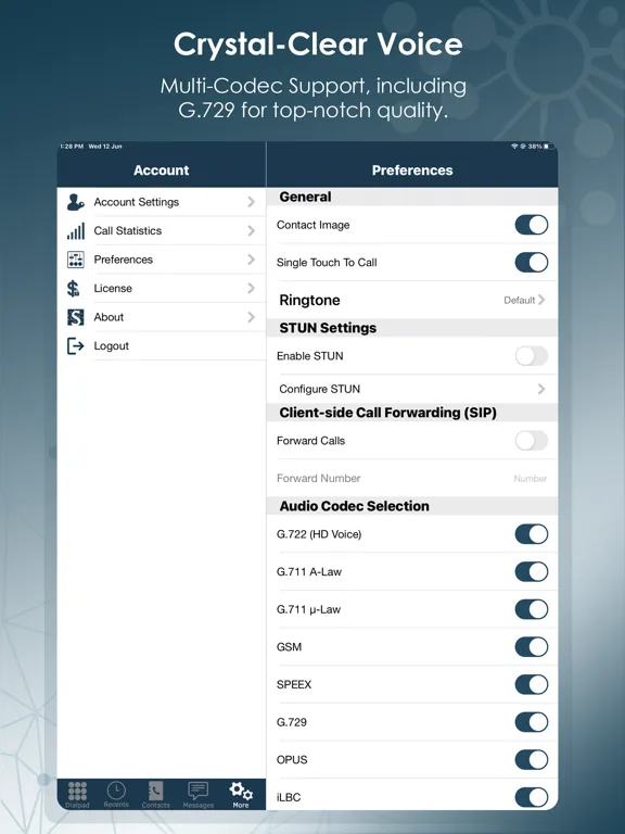 Capturas de pantalla de Skylar Enterprise iPad 