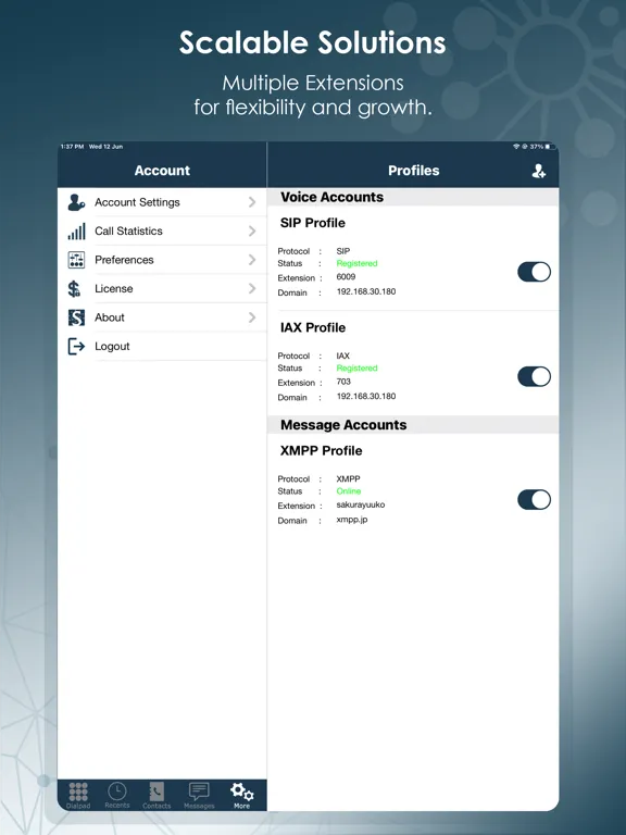 Capturas de pantalla de Skylar Enterprise iPad 