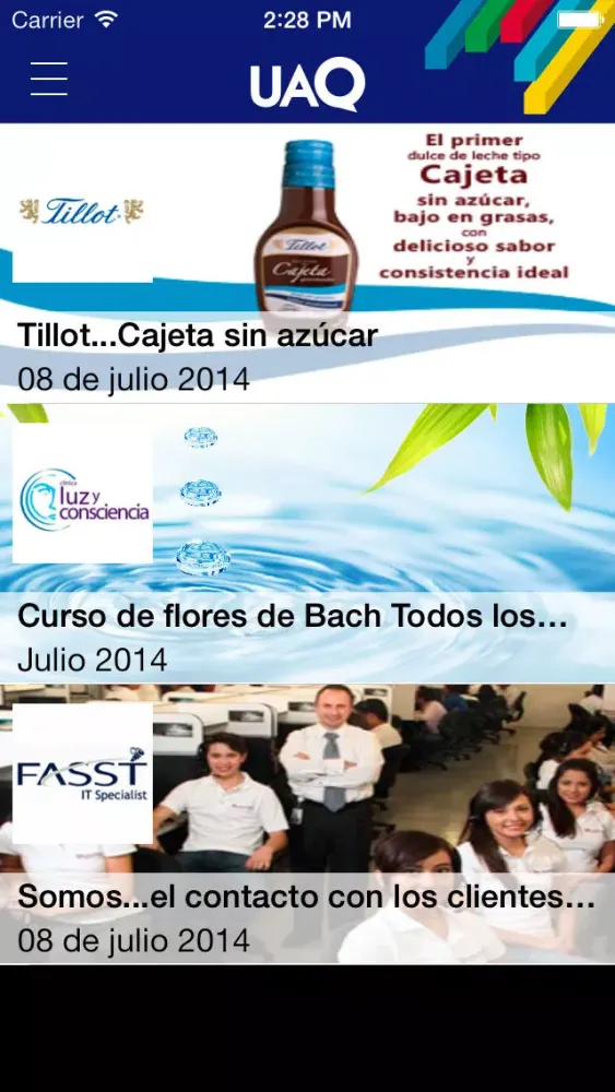 Capturas de tela do Agenda UAQ