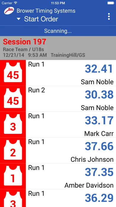 Capturas de tela do Brower Timing Race Link