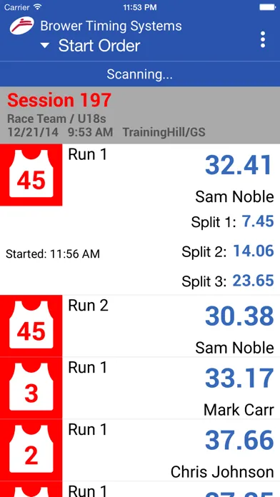 Capturas de tela do Brower Timing Race Link