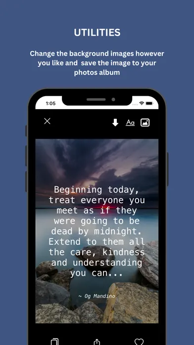 Ảnh chụp màn hình của Daily quotes + inspirations