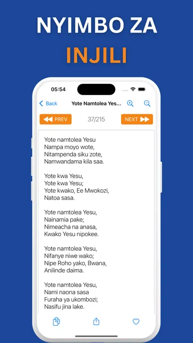 Capturas de tela do Nyimbo Za Injili