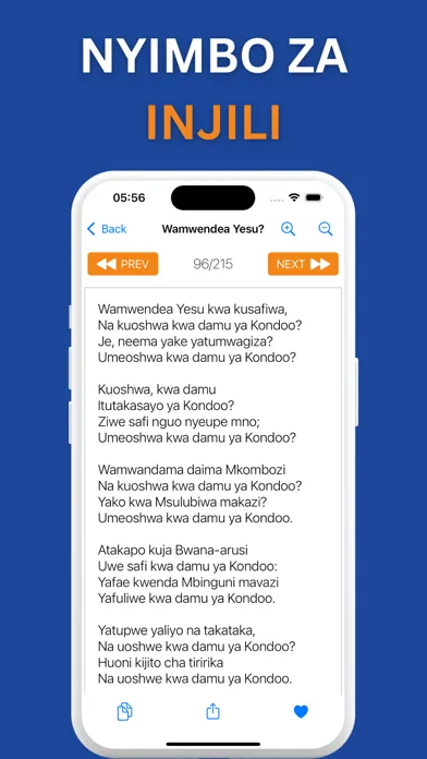 Capturas de tela do Nyimbo Za Injili