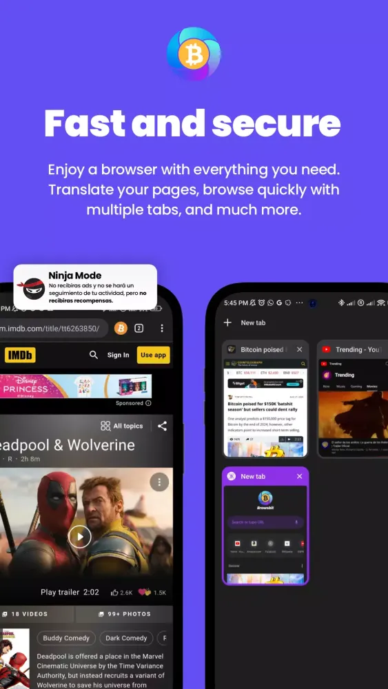Tangkapan skrin BrowsBit: Browse and Earn BTC