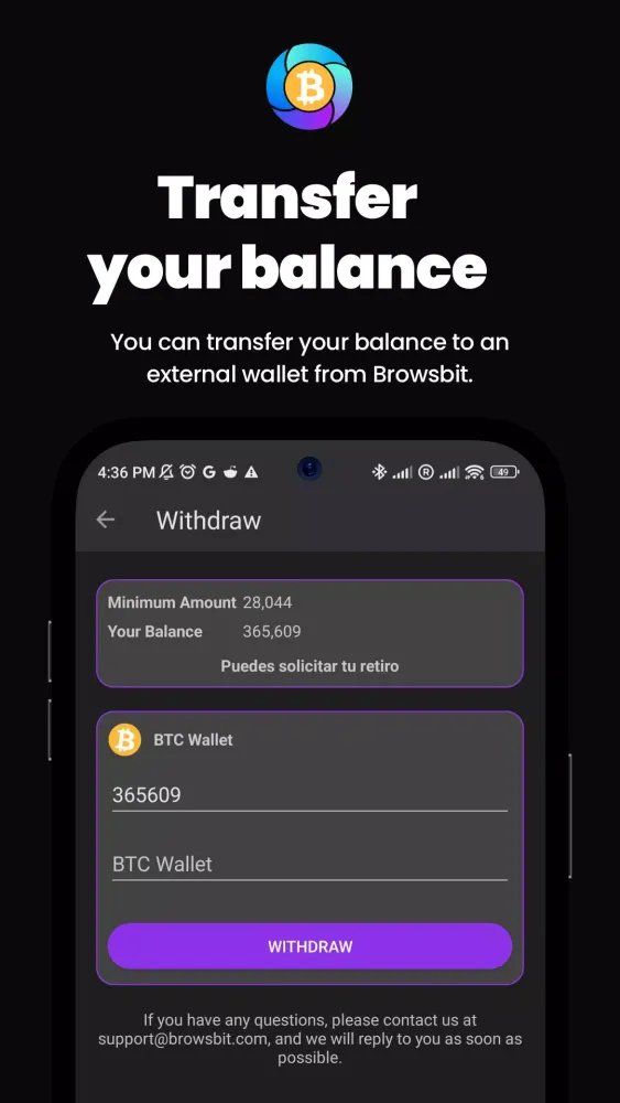 Tangkapan skrin BrowsBit: Browse and Earn BTC