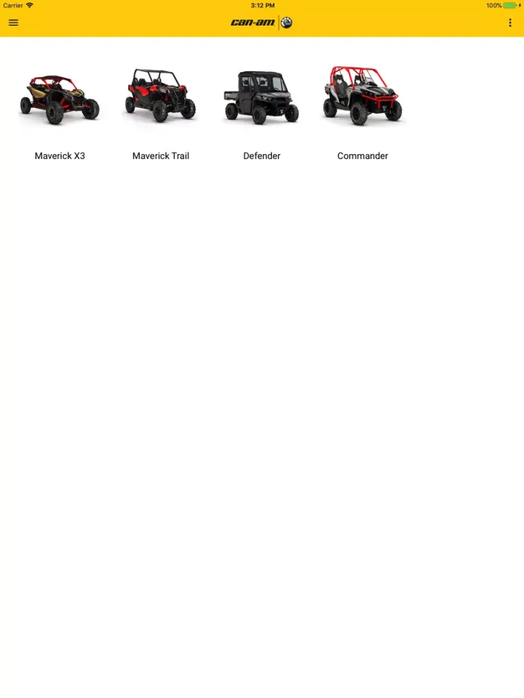 BRP Vehicle Information App iPad  스크린샷