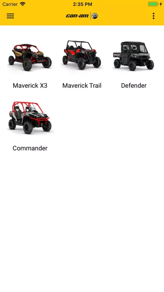 BRP Vehicle Information App 스크린샷