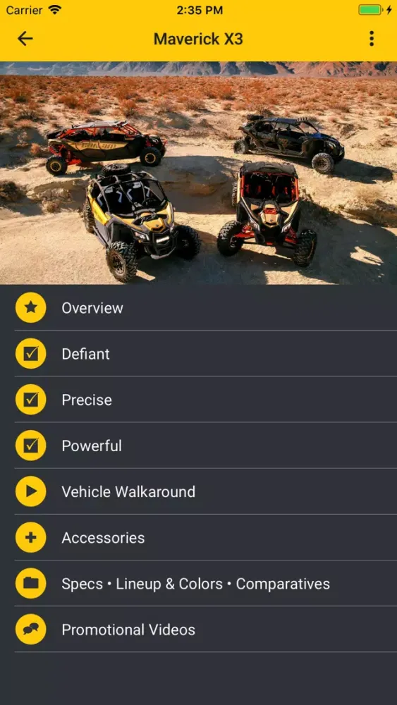 BRP Vehicle Information App 스크린샷