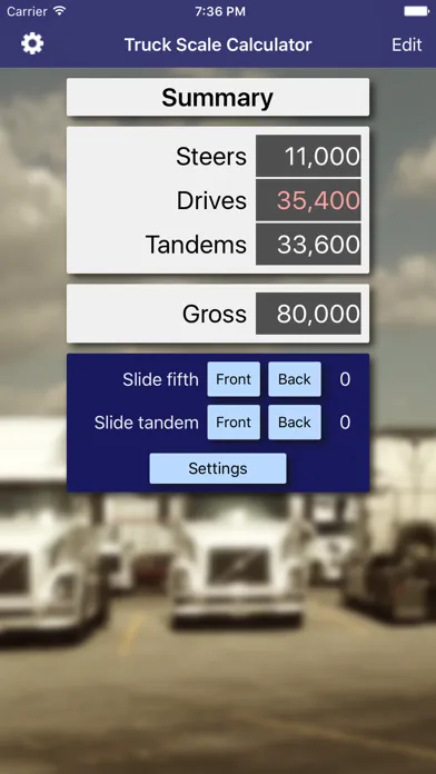 Ảnh chụp màn hình của Truck Scale Calculator
