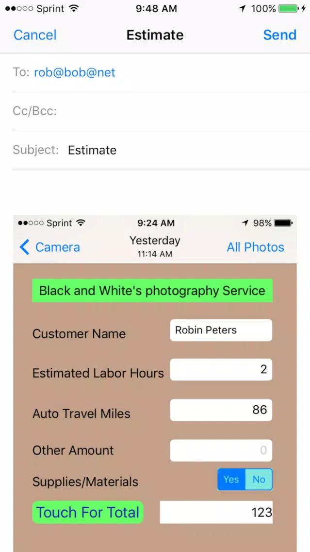 Screenshot di GigMonkey Job Estimator