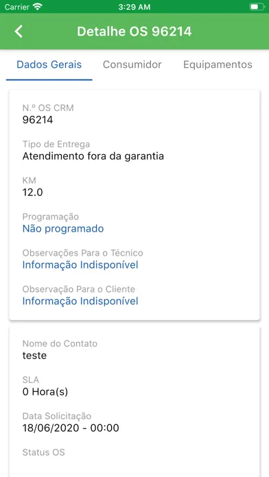 Captures d'écran de CRM - Assistente Técnico