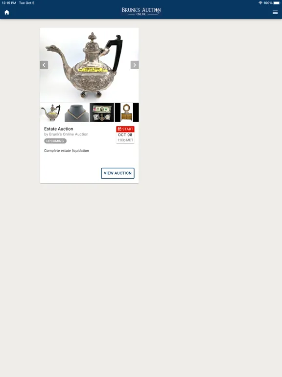 Brunk's Online Auction iPad  スクリーンショット