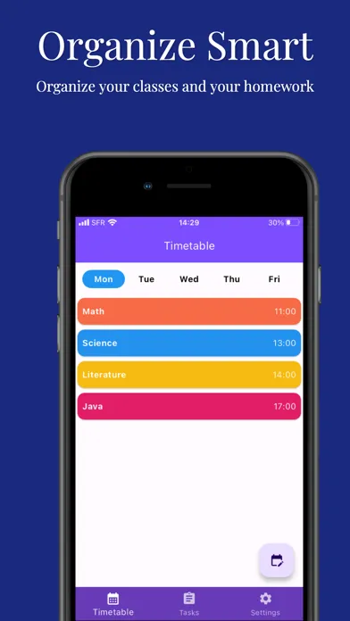 Study Smart - School timetable سکرین شاٹس