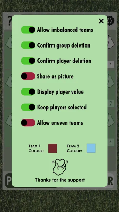 Zrzuty ekranu Team Picker